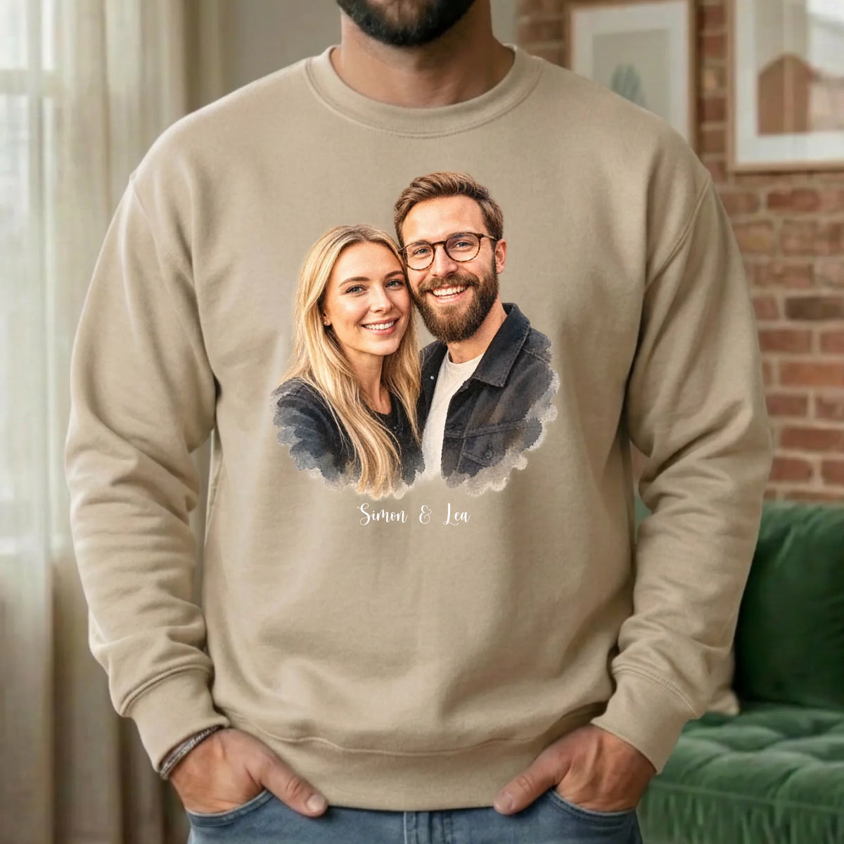 Personalisierter Sweater - beige