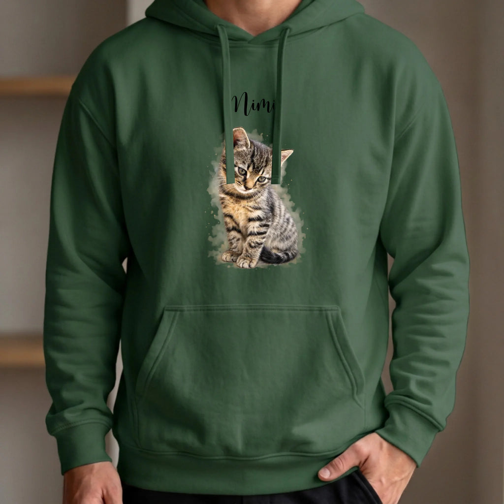 Personalisierter Hoodie grün vorn