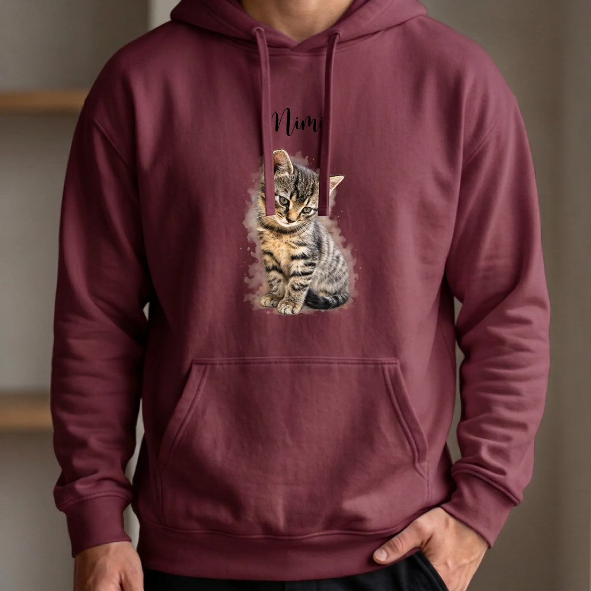 Personalisierter Hoodie rot vorn