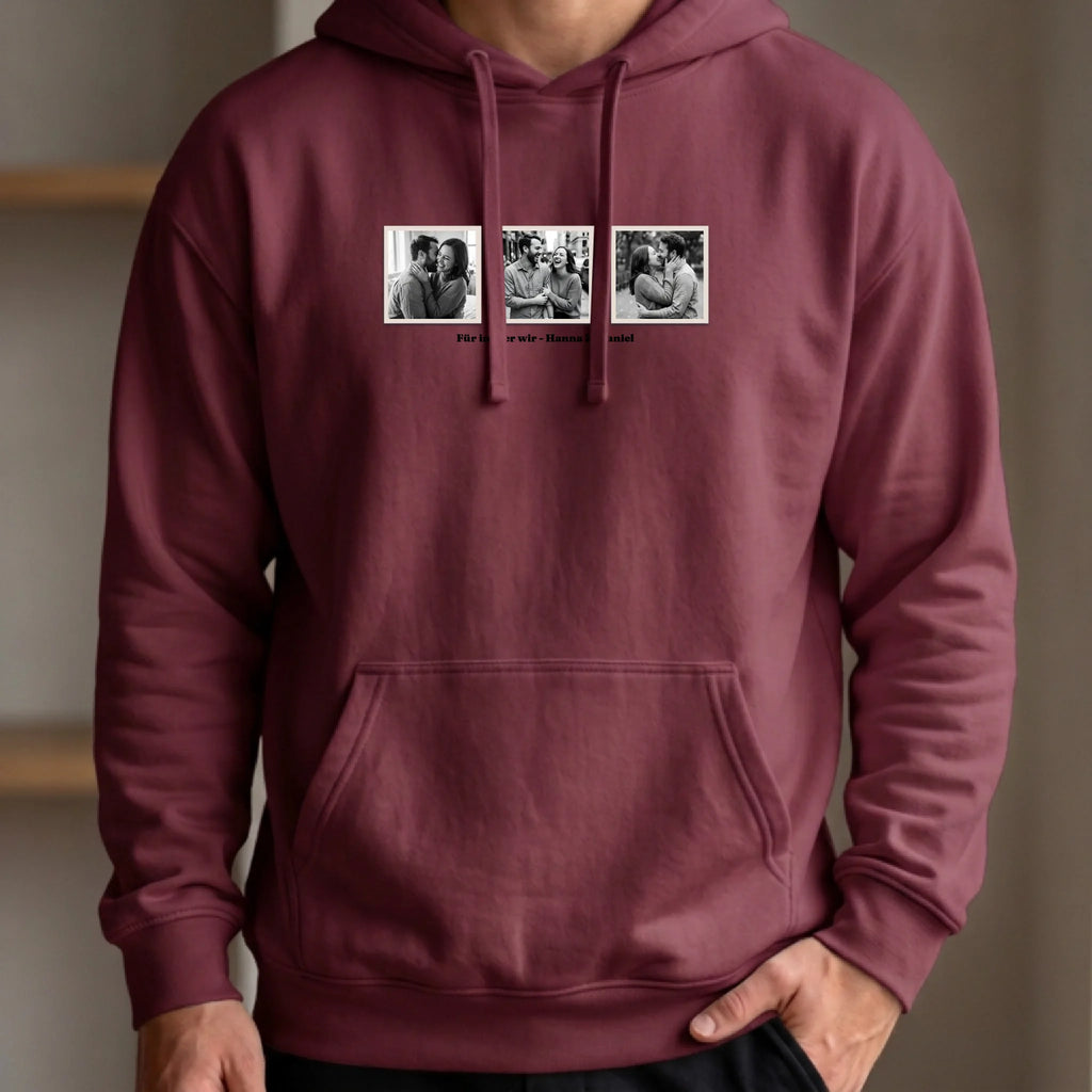 Personalisierter Hoodie rot vorn