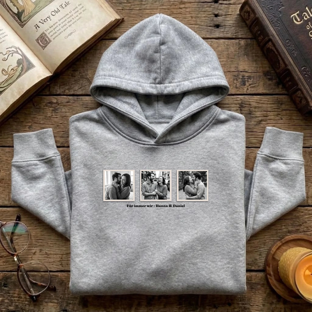 Personalisierter Hoodie grau