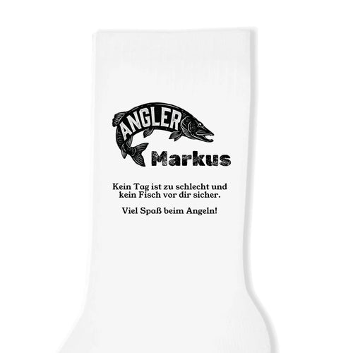 Angel Socken personalisiert - Socken für Angler