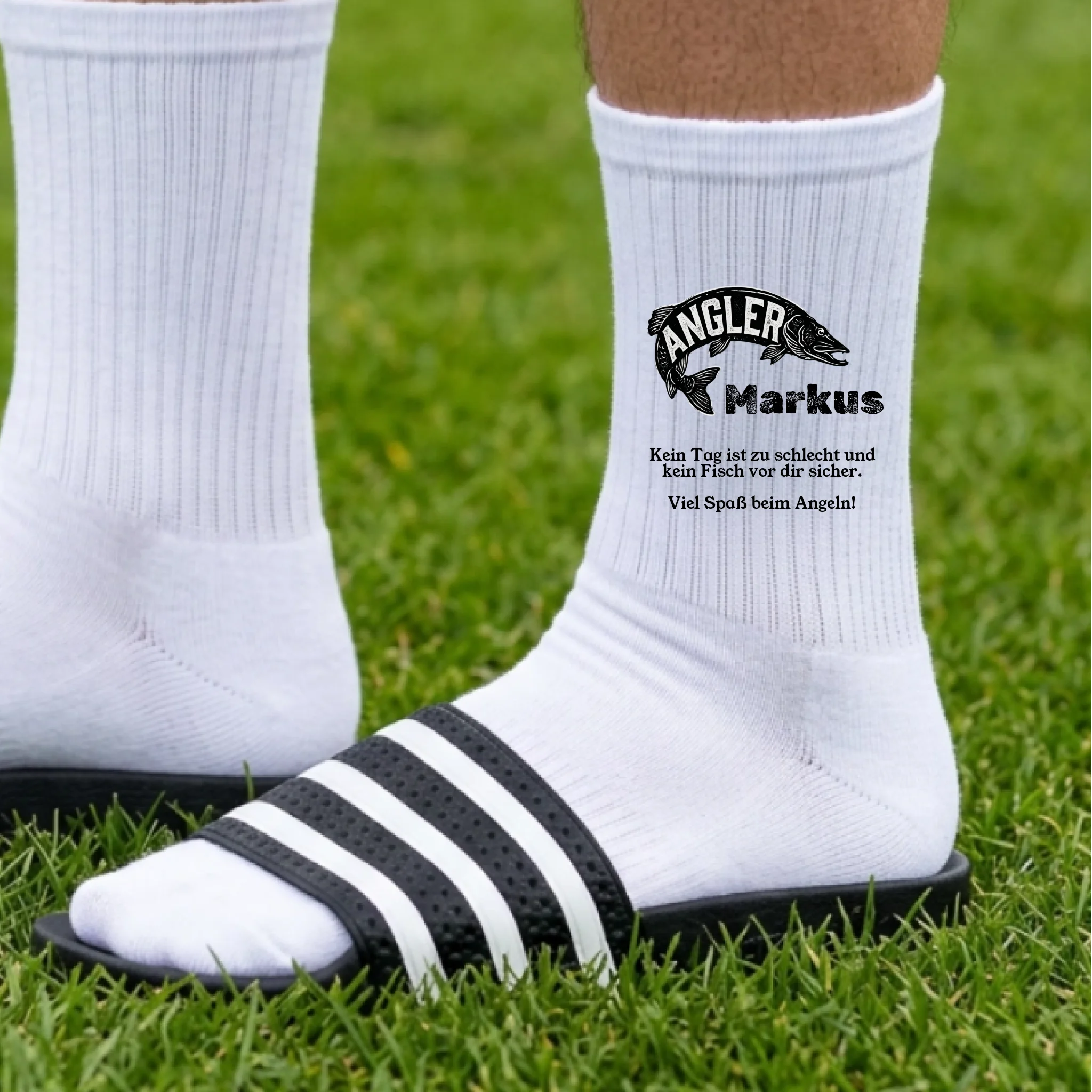 Angel Socken personalisiert - Socken für Angler