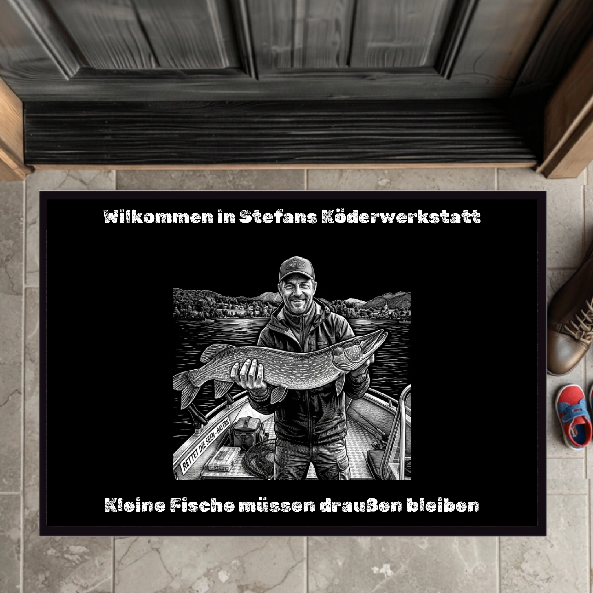 Angeln Fußmatte personalisiert