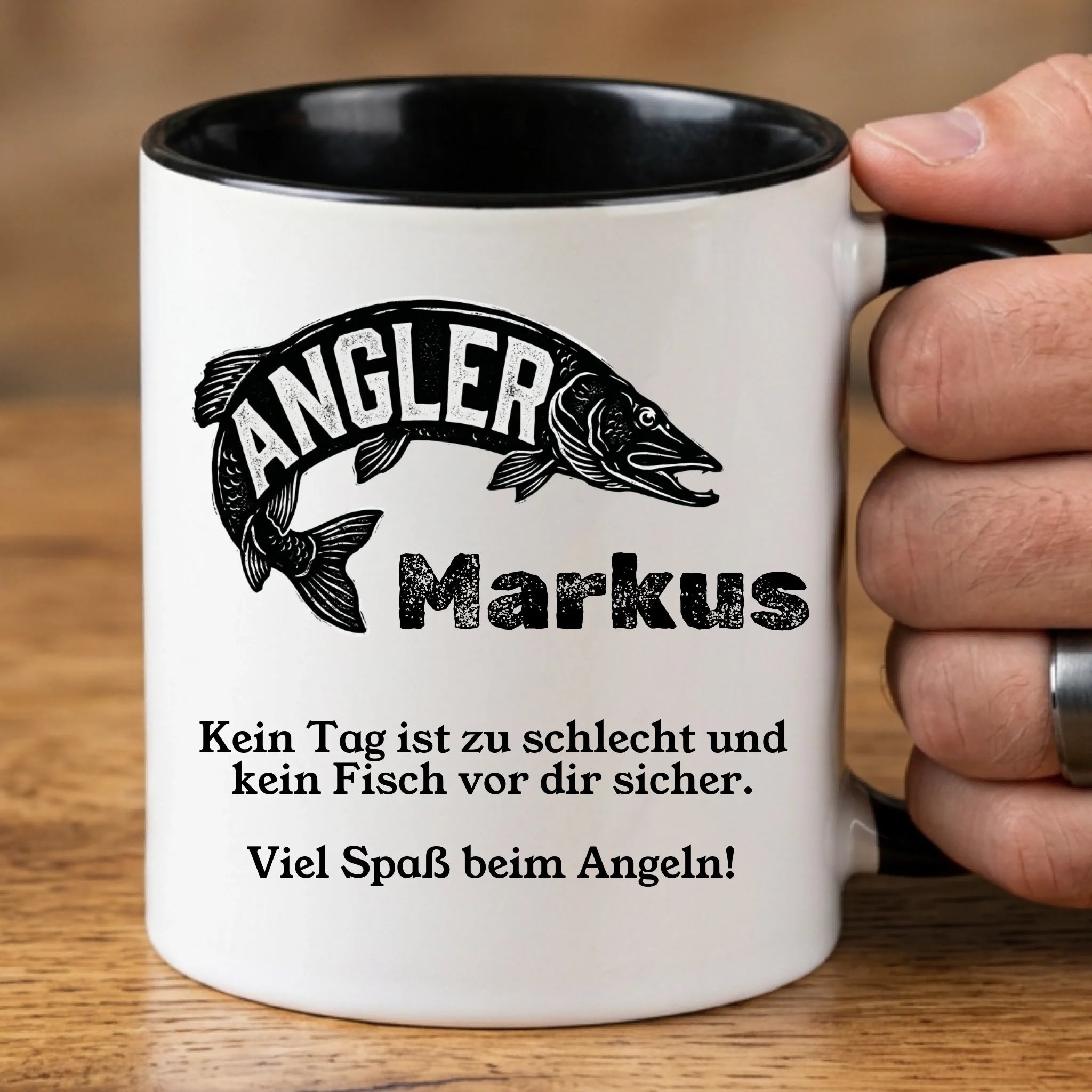 Angler Tasse personalisiert - Geschenk für Angler