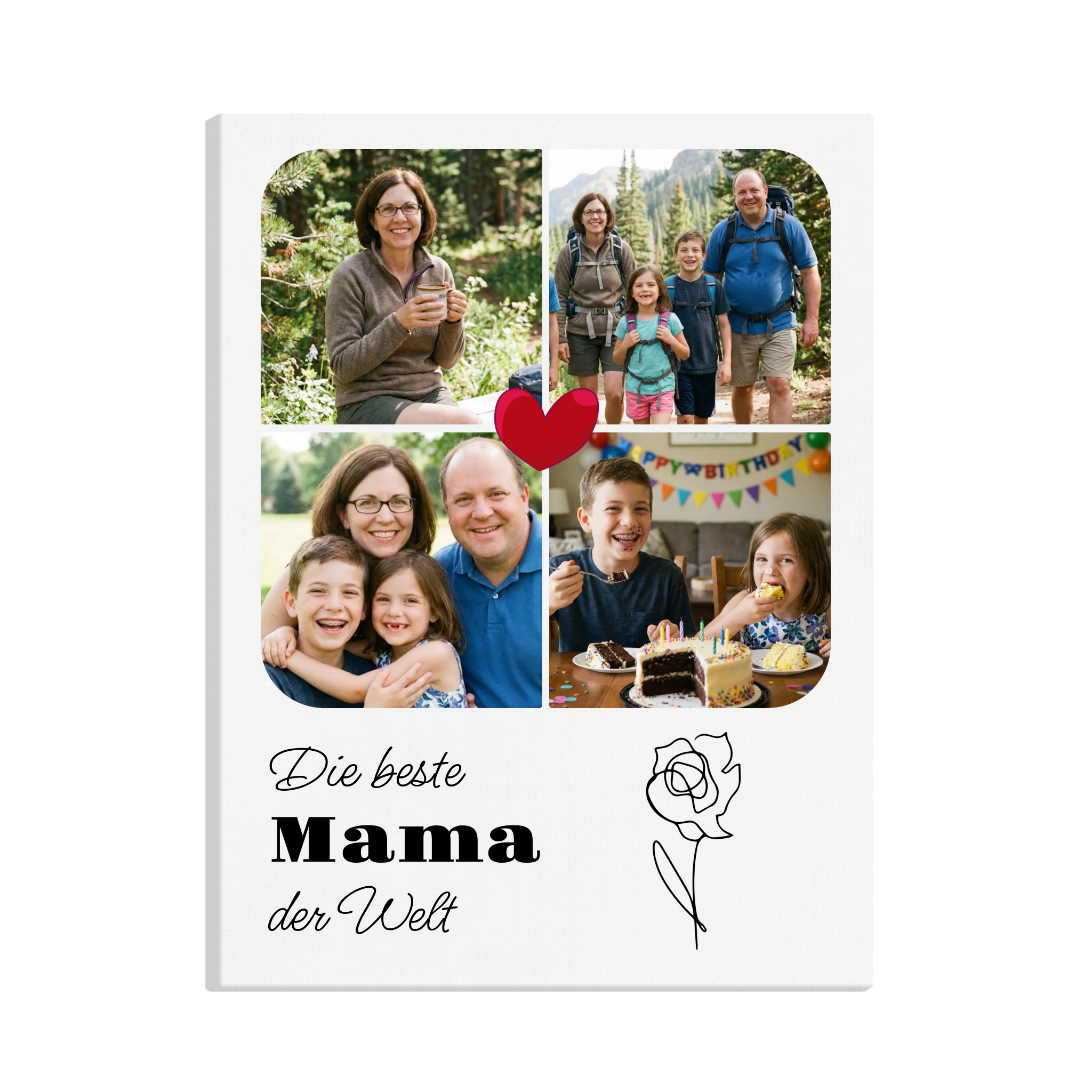 Beste Mama Wandbild personalisiert Leinwand Canvas