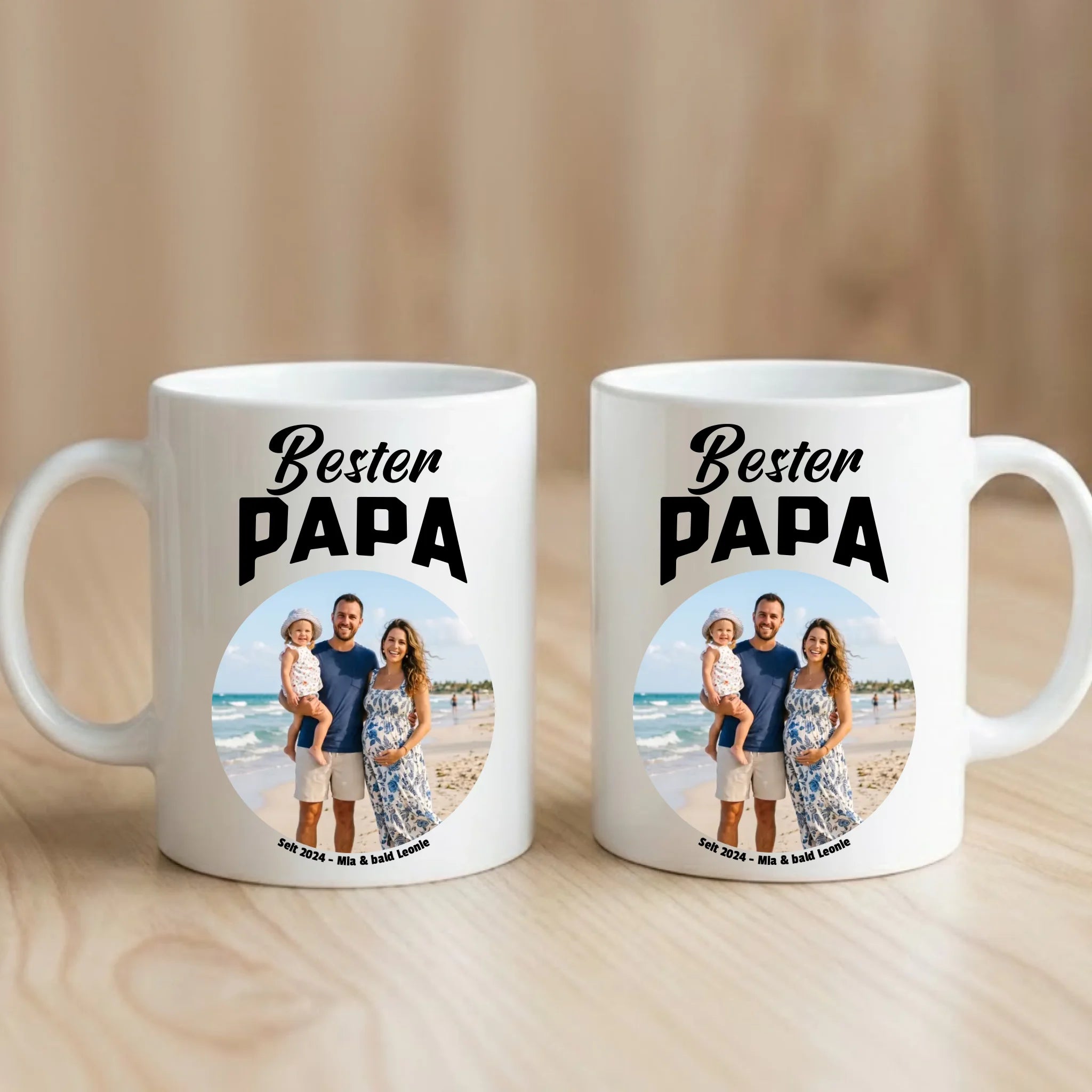 Bester Papa Tasse mit Foto und Text personalisiert