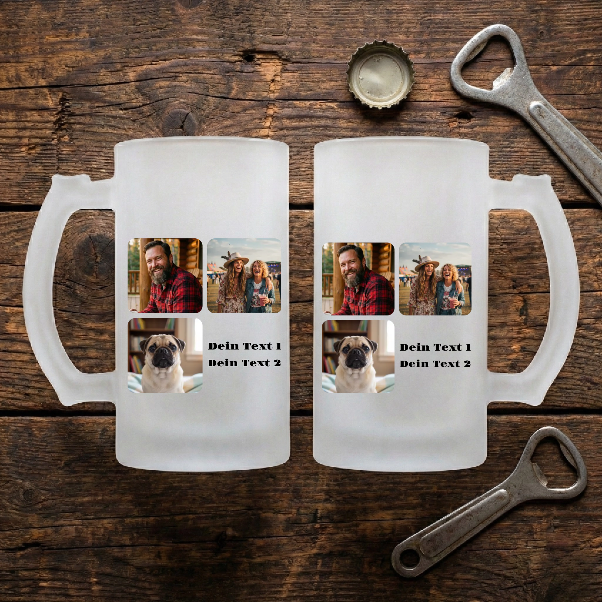 Foto Bierkrug personalisiert aus satiniertem Glas both