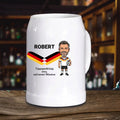 Fußball Bierkrug Stein mit Namen und Text personalisiert
