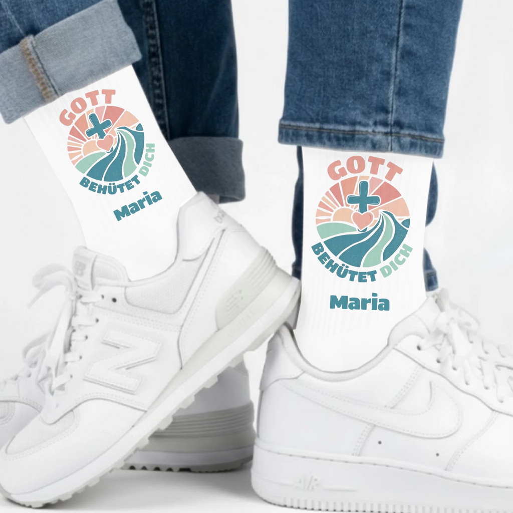 Gott behütet dich Socken personalisiert - Christliche Socken