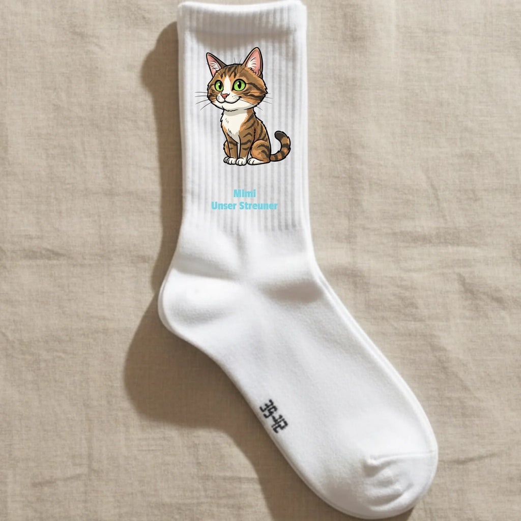 Katzen Socken mit Foto und Text personalisiert