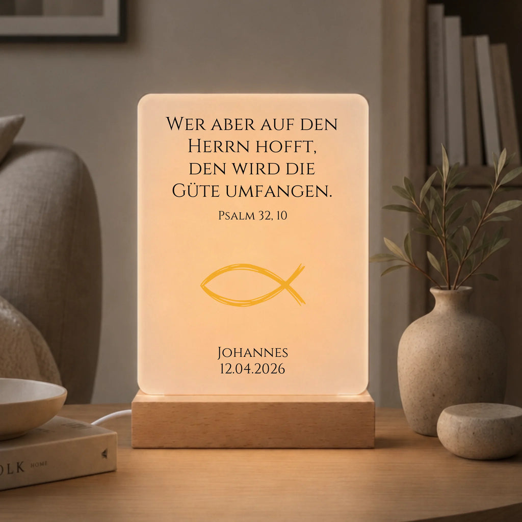 LED Lampe zur Kommunion mit Psalm