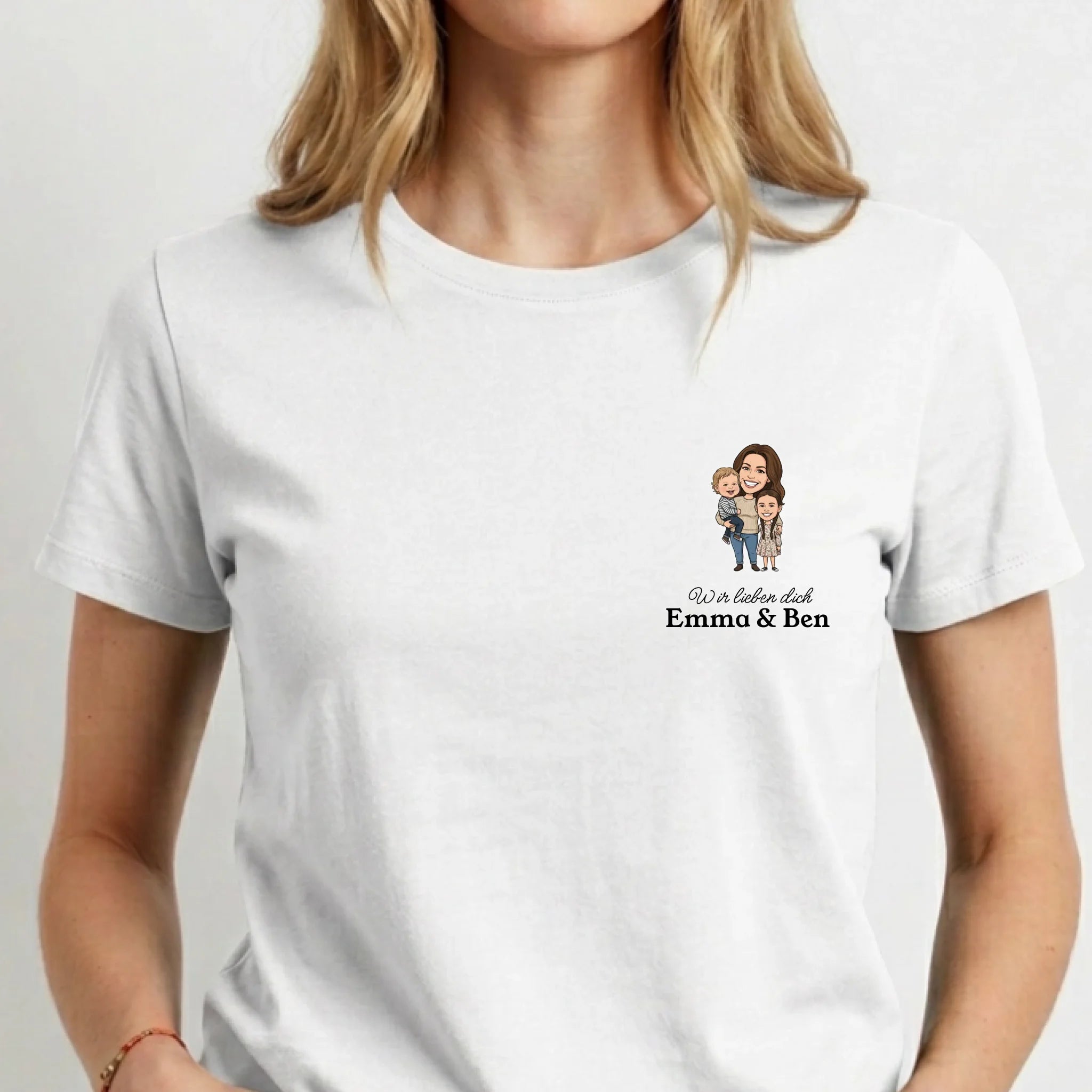 Mama T-Shirt mit Comic Foto und Text personalisiert Weiss