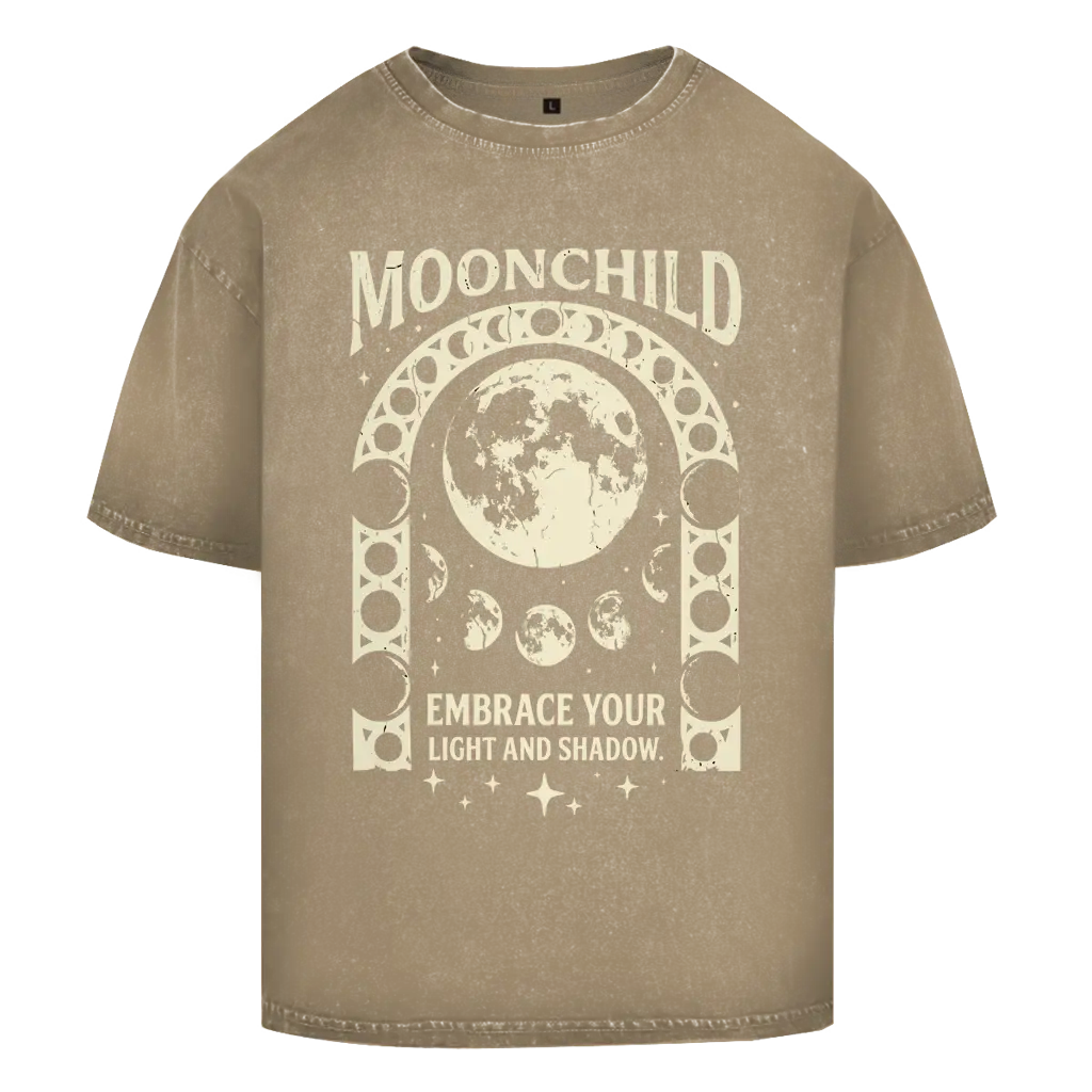 Moonchild Oversize T-Shirt Acid Washed / U.Beige