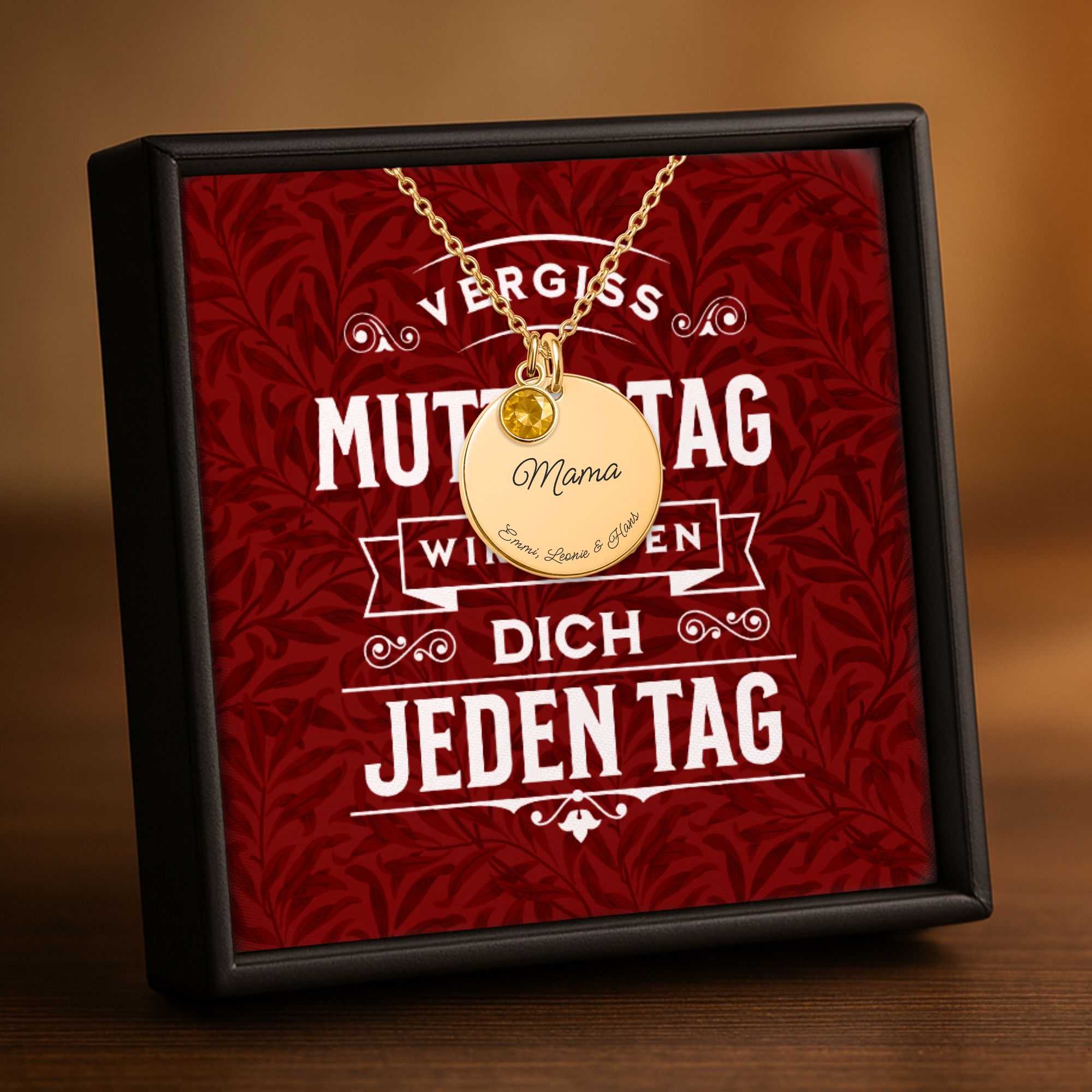 Muttertag Kette mit Namensgravur Aufsteller