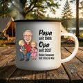 Opa seit Tasse personalisiert mit Foto im Comic Stil Big Head
