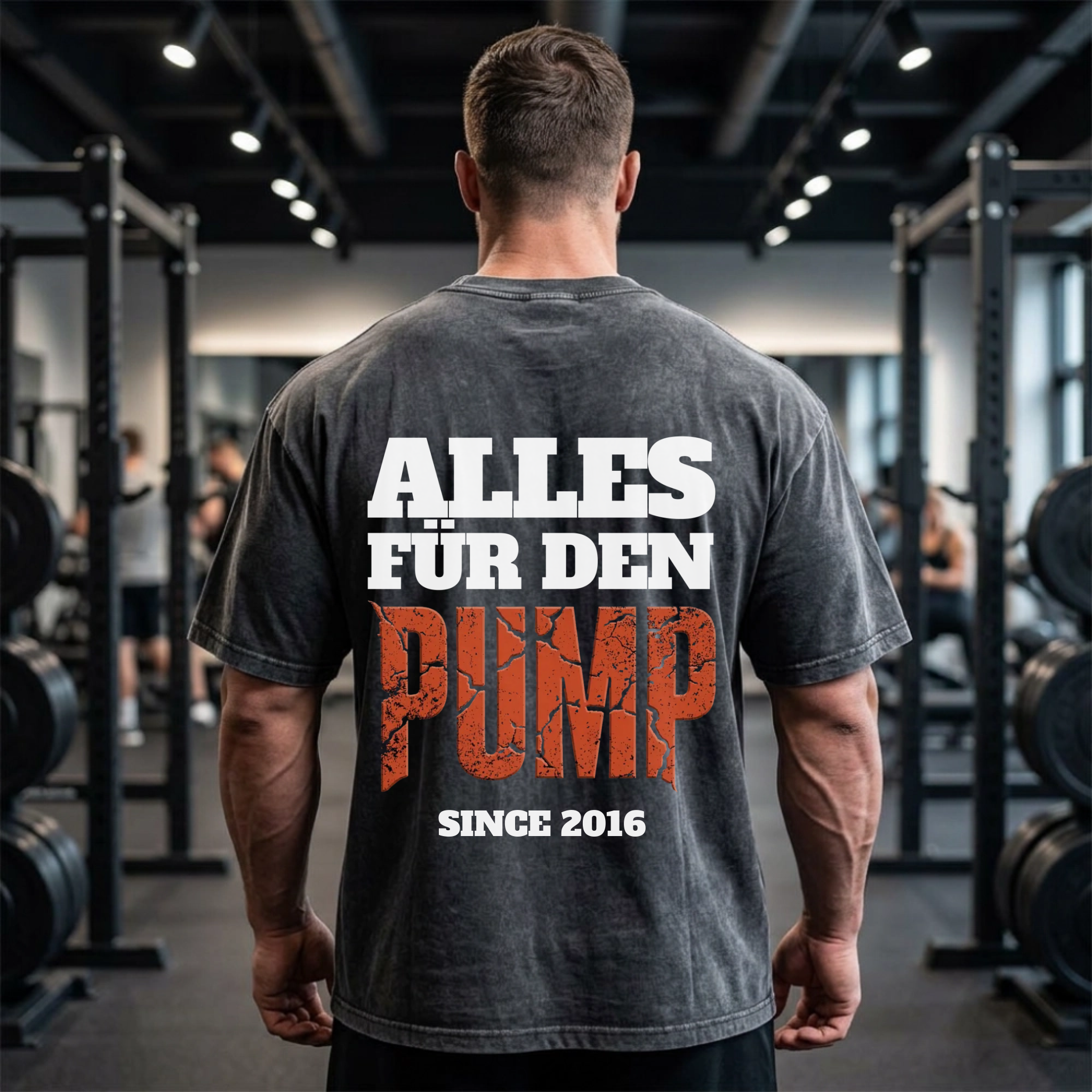 Oversized Gym Shirt - Alles für den Pump personalisiert Black