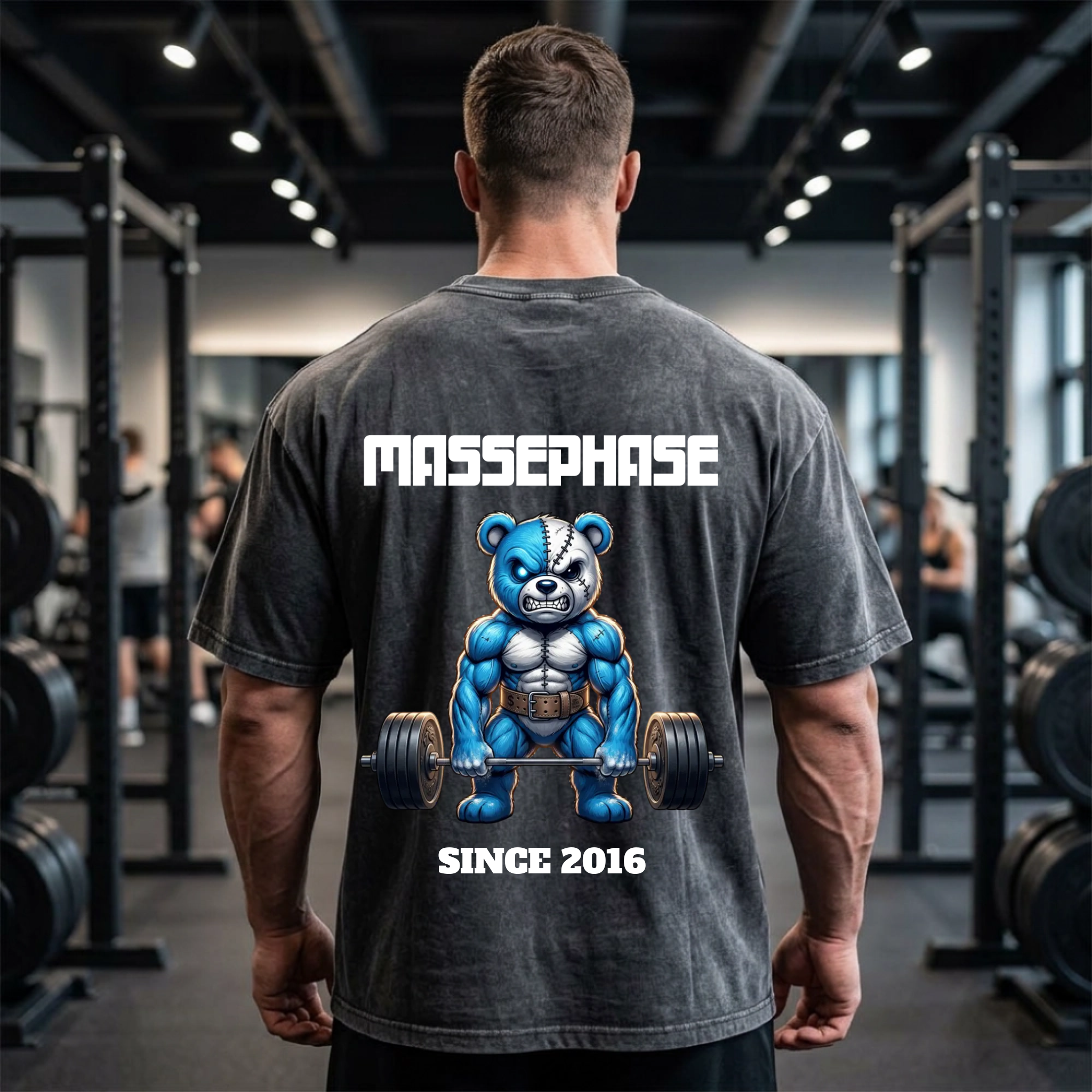 Oversized Gym Shirt - Massephase personalisiert Black