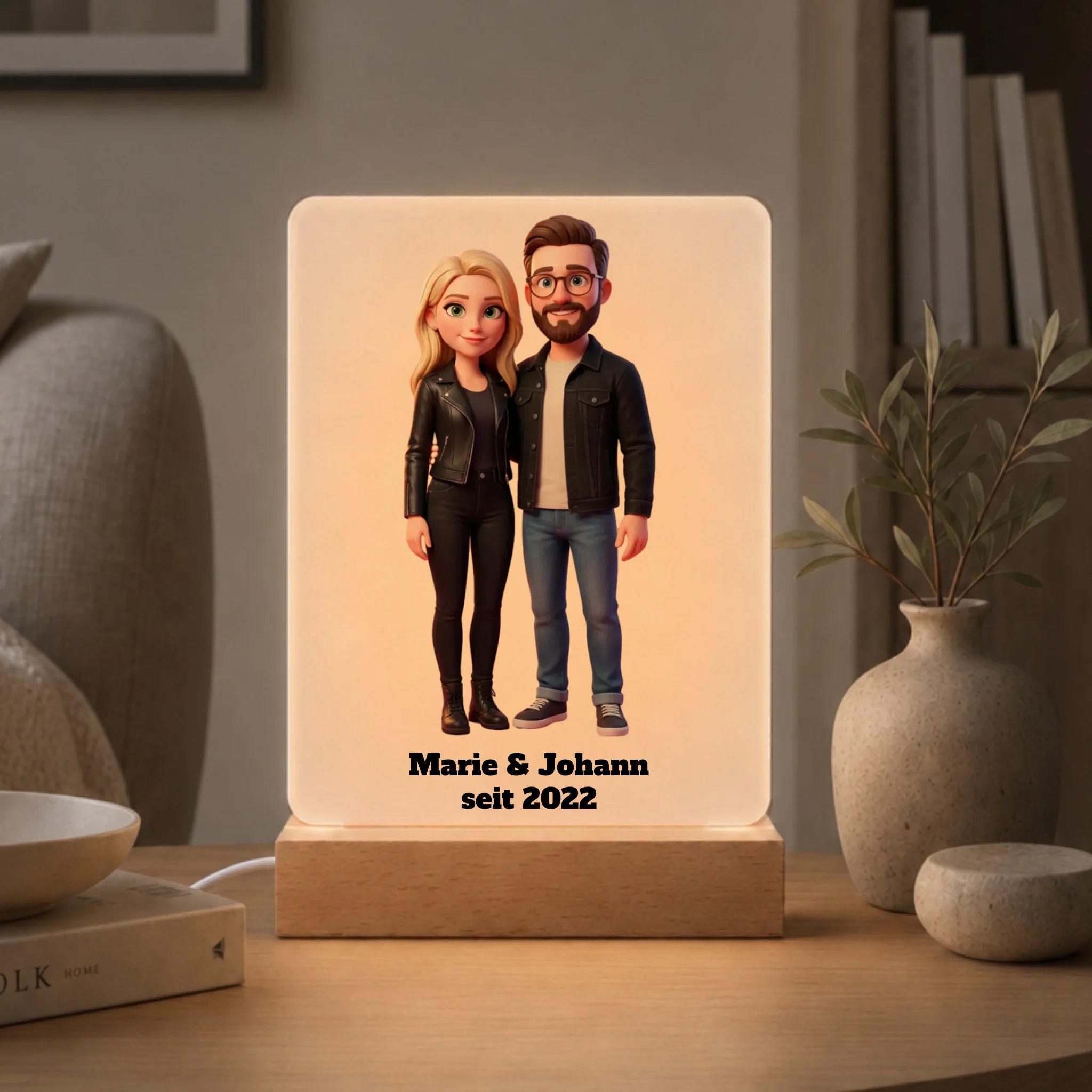 Personalisierte Lampe mit 3D Foto und Namen
