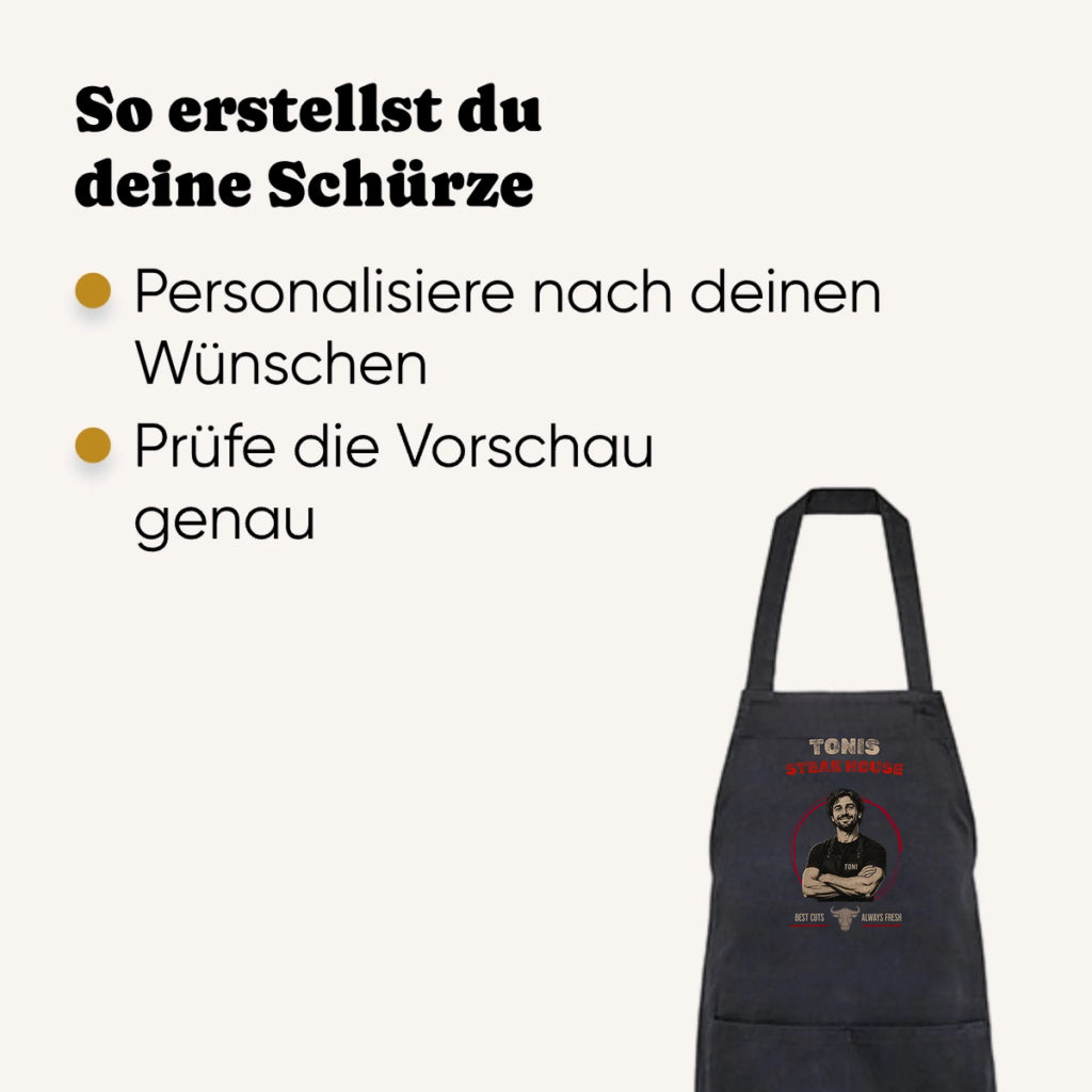 Personalisierte Schürze - Steakhouse Design mit Foto - Anleitung