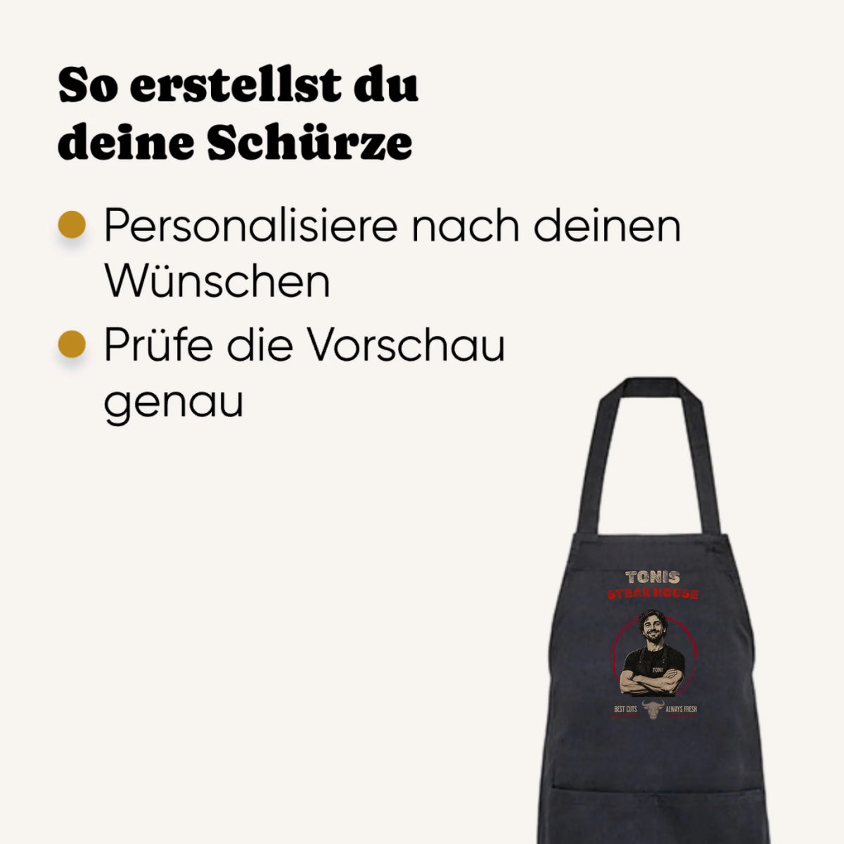 Personalisierte Schürze - Steakhouse Design mit Foto - Anleitung