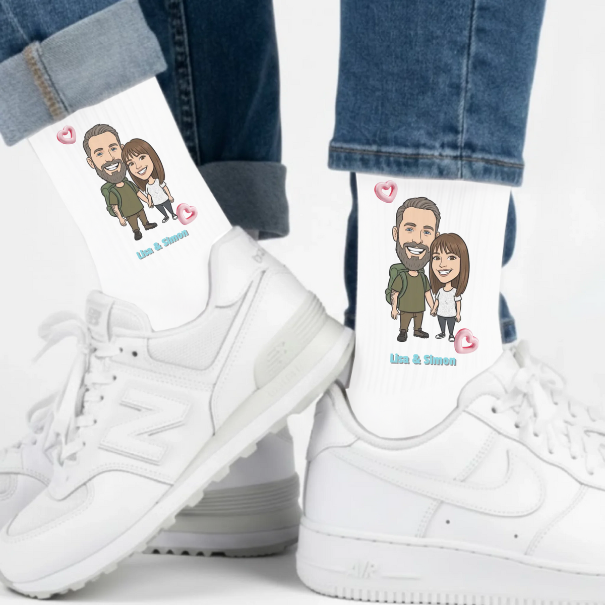 Personalisierte Socken im Comic Big Head Design – personalisiertes Geschenk