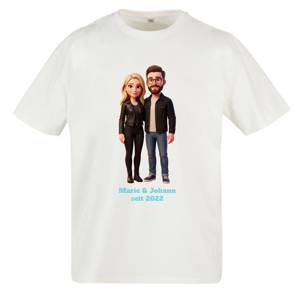 Personalisiertes Oversized T-Shirt 3D Stil - Weiss