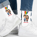Regenbogen Socken mit Foto personalisiert - Geschenk lesbische Frau
