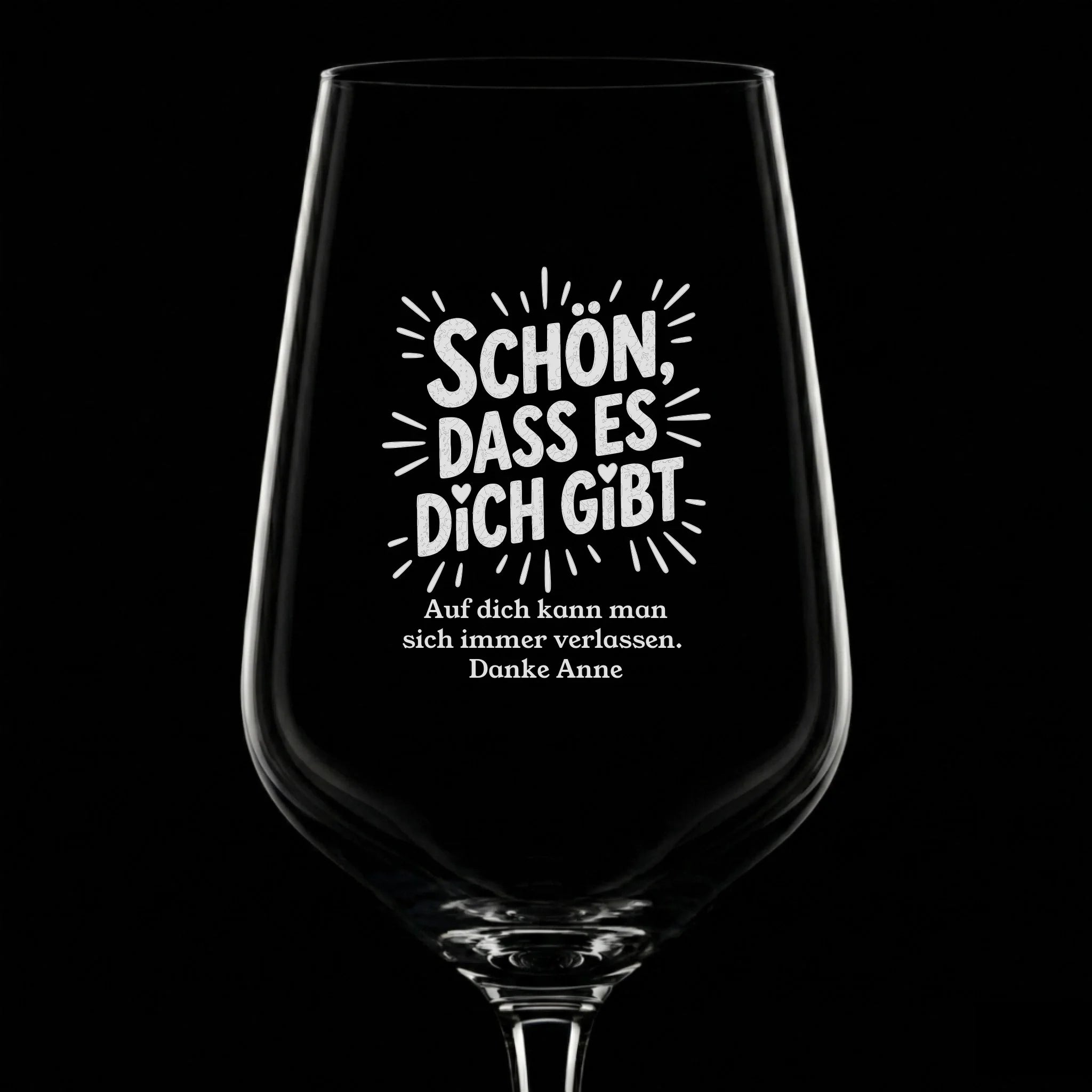 Weinglas mit Gravur - Schön, dass es dich gibt