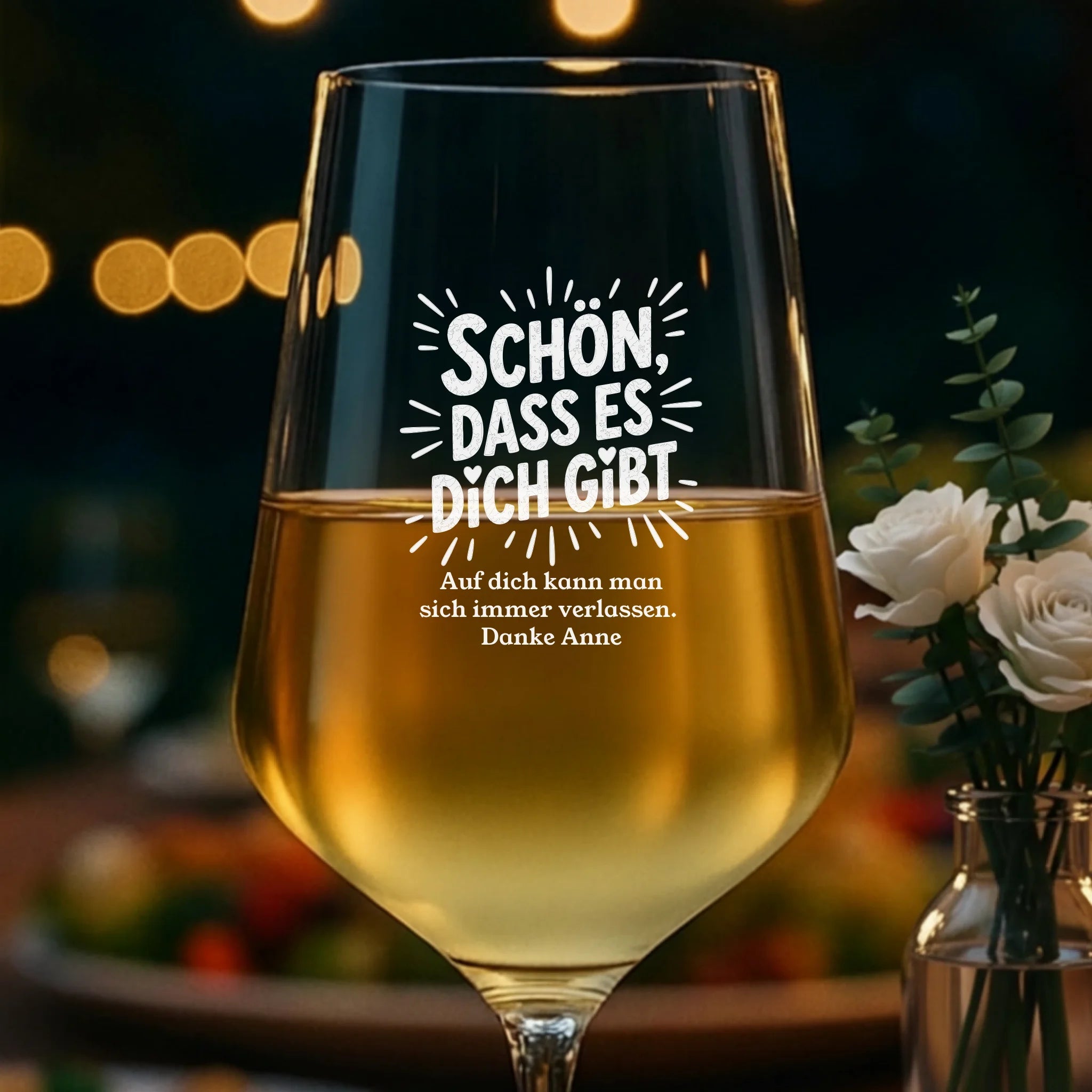 Weinglas mit Gravur - Schön, dass es dich gibt