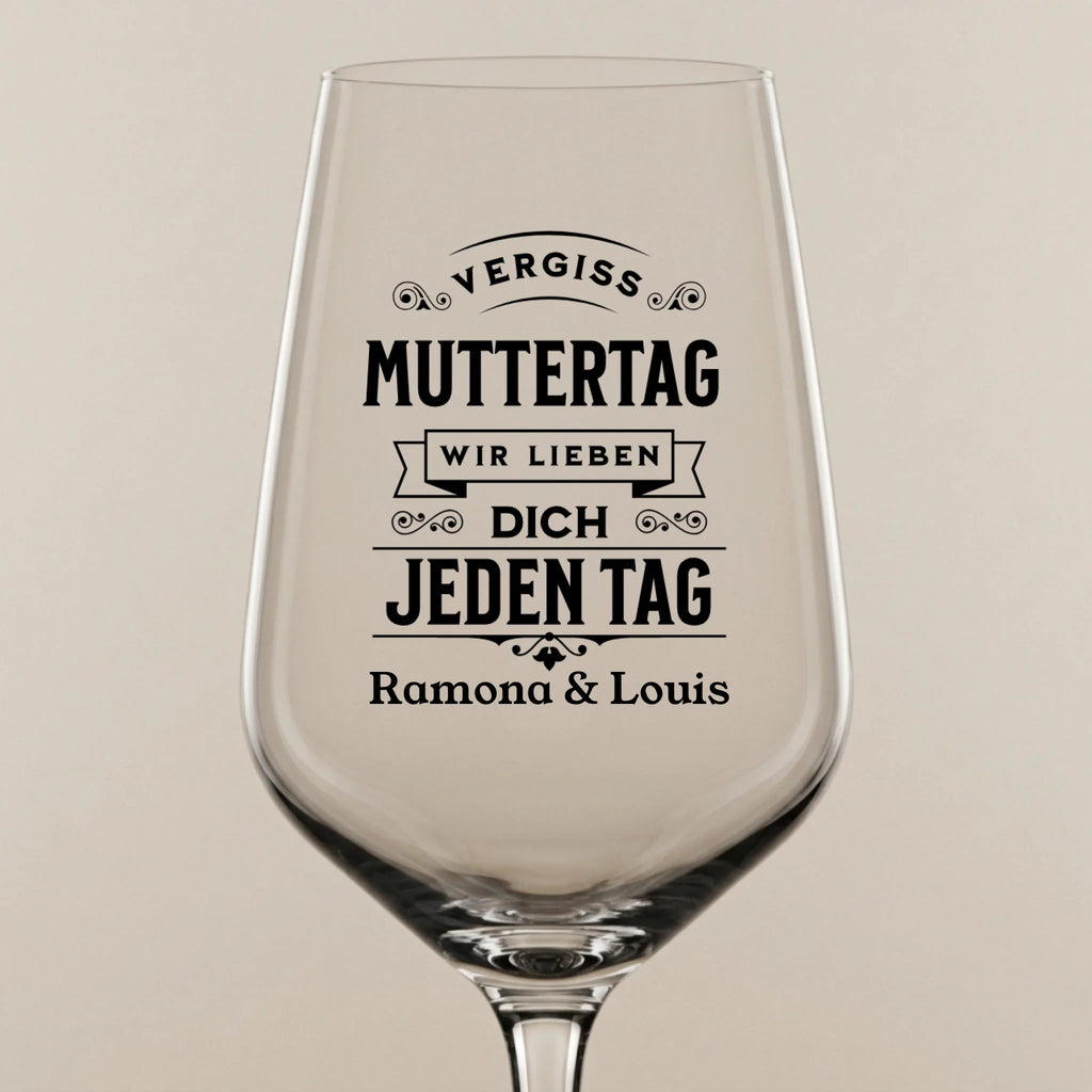 Vergiss Muttertag Weinglas personalisiert mit Namen Design