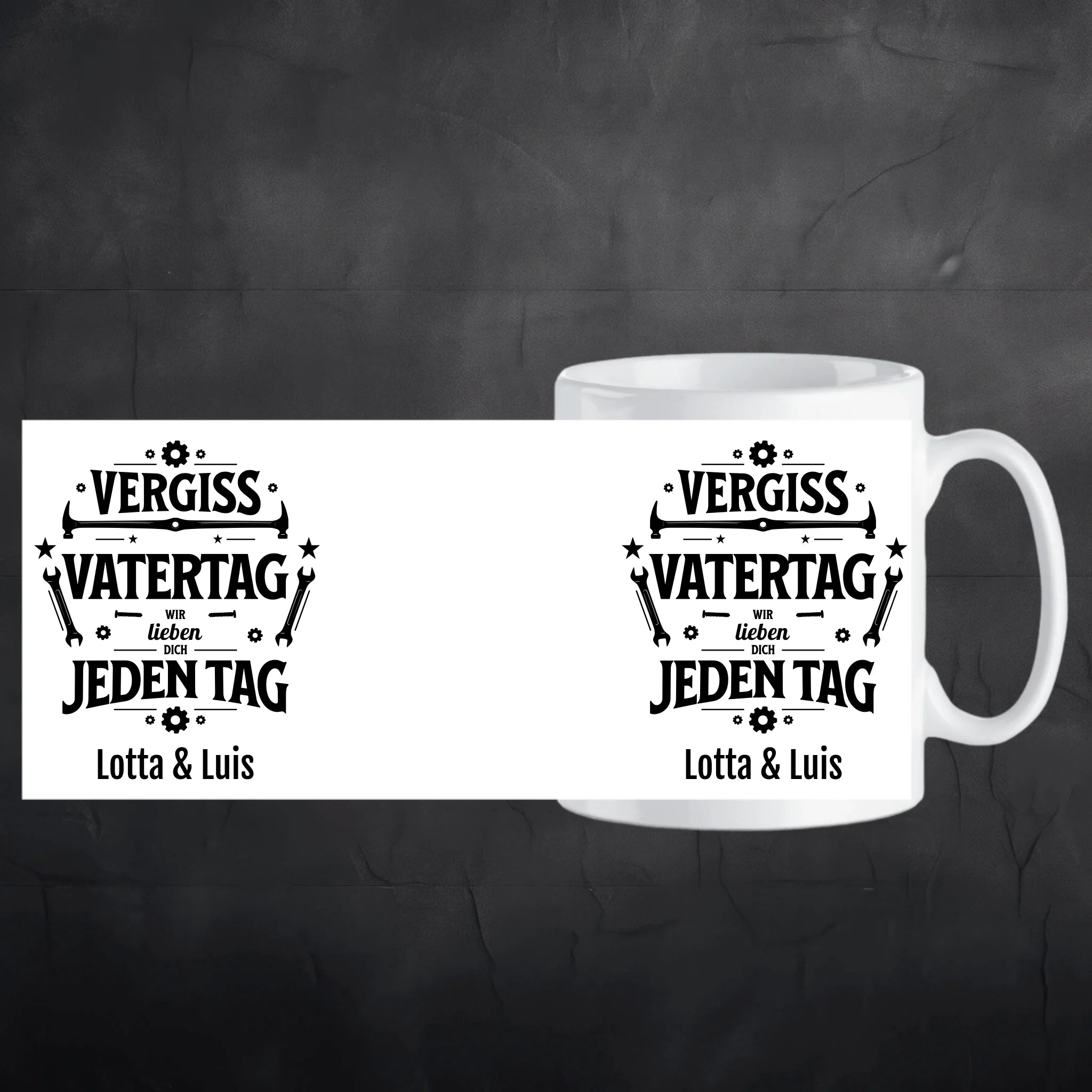 Vergiss Vatertag Tasse personalisiert mit Namen