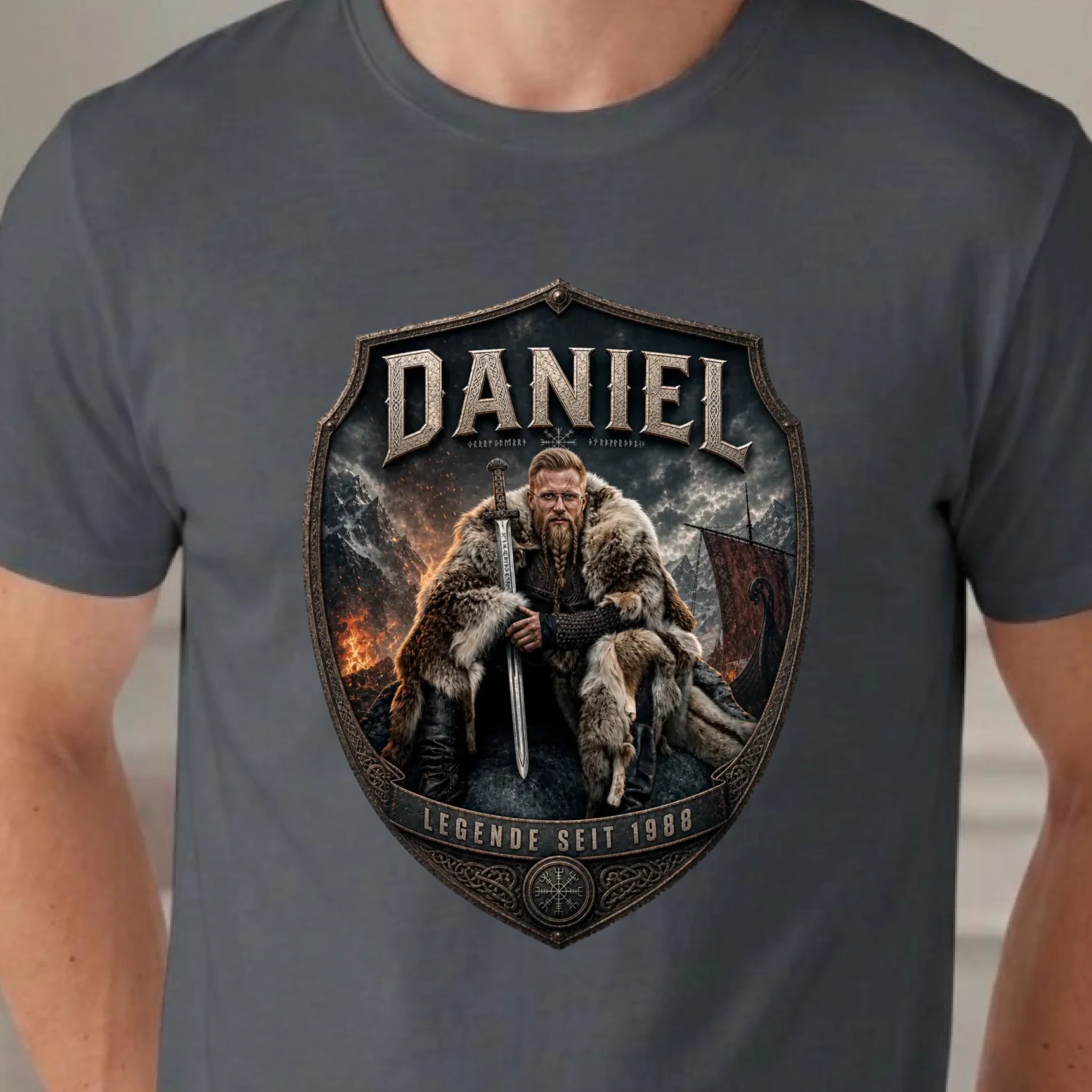 Personalisiertes T-shirt unisex - asphalt