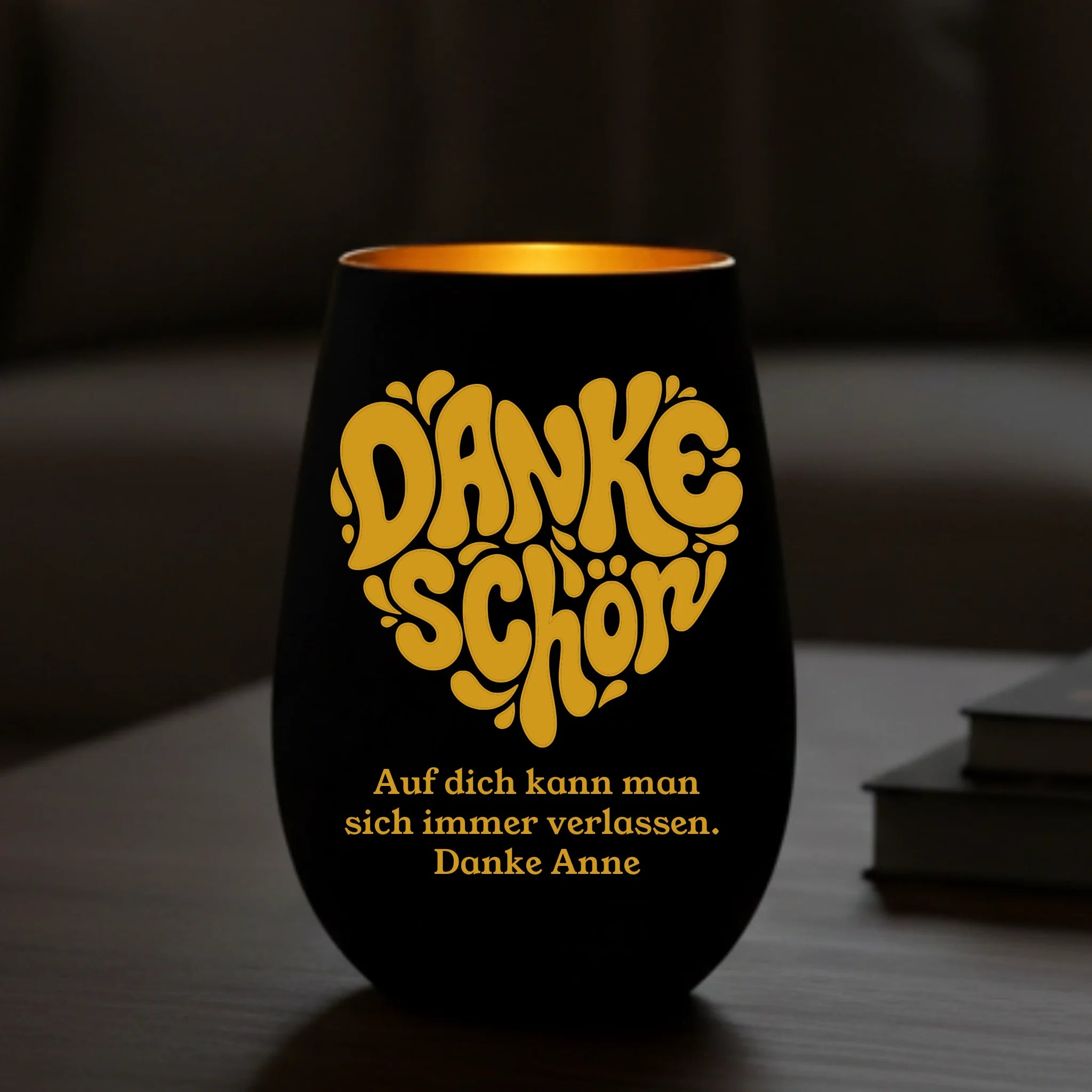 Windlicht mit Gravur - Danke Geschenk 