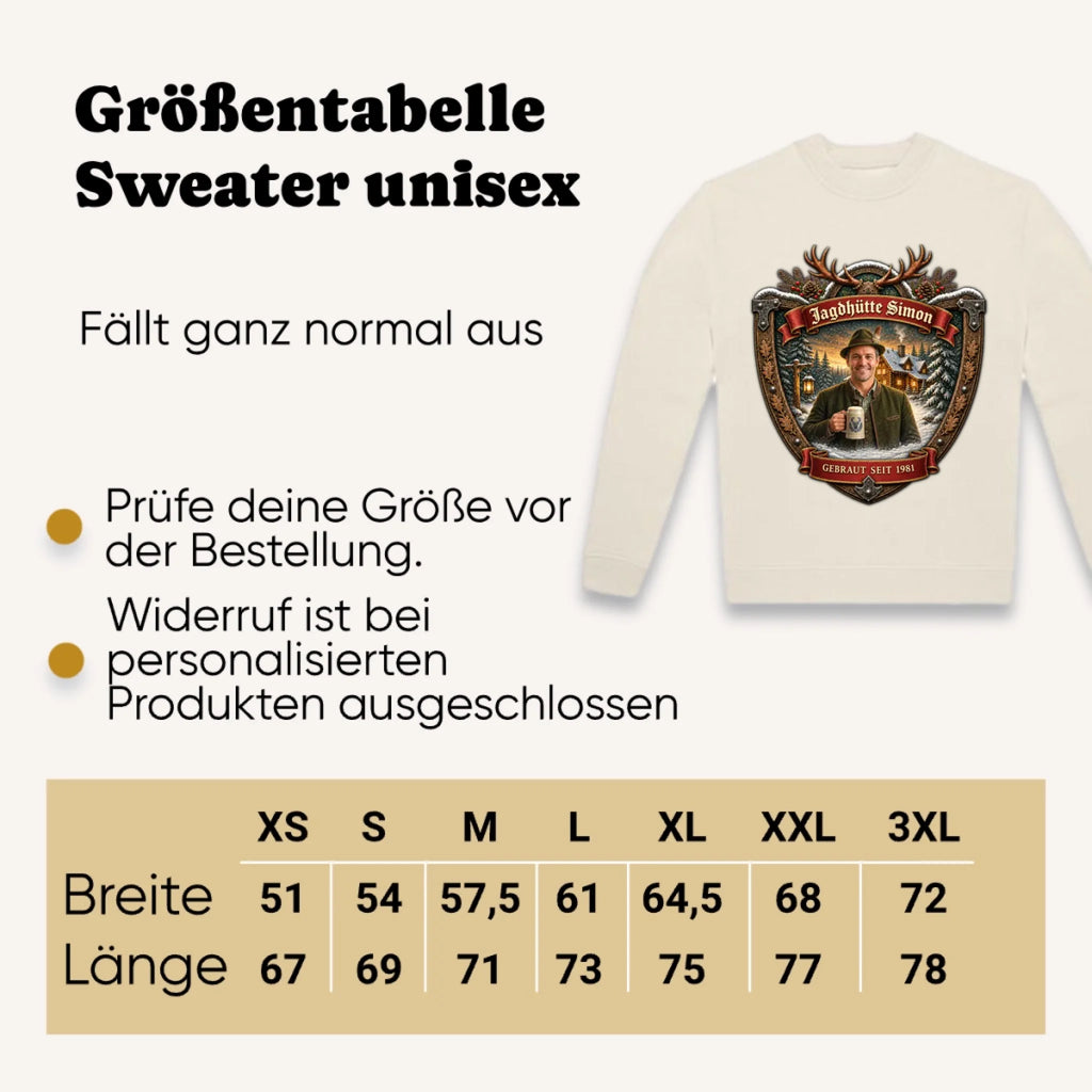 Jagd Design Pullover mit deinem Foto personalisiert – Sweater Qualität