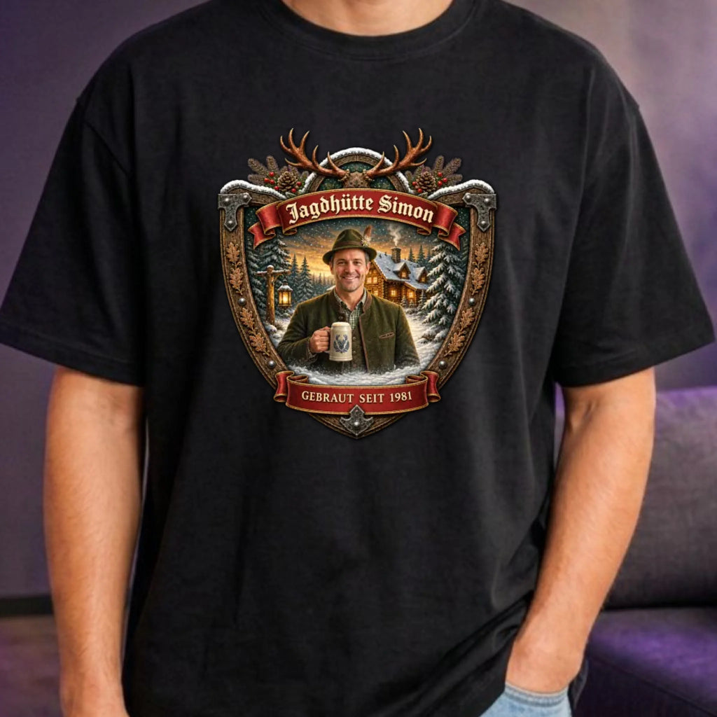 Jagd Design T-Shirt mit deinem Foto – Oversized T-Shirt