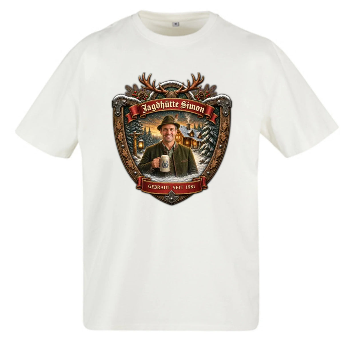 Jagd Design T-Shirt mit deinem Foto – Oversized T-Shirt