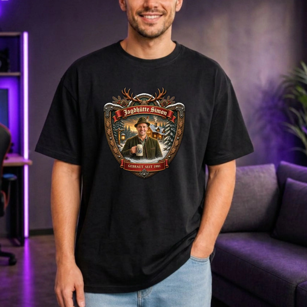 Jagd Design T-Shirt mit deinem Foto – Oversized T-Shirt