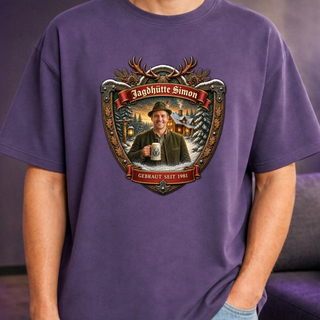 Jagd Design T-Shirt mit deinem Foto – Oversized T-Shirt