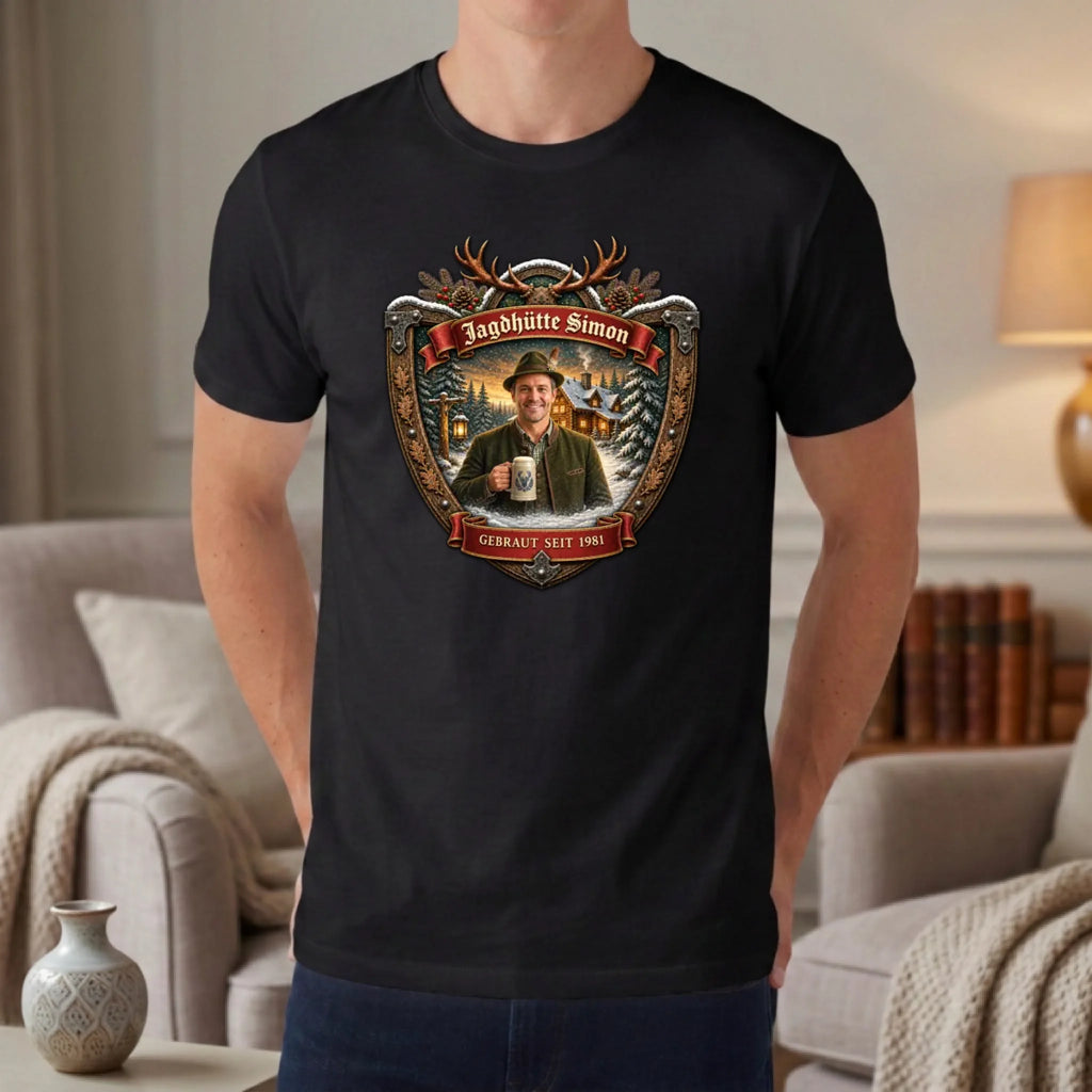 Jagd Design T-Shirt mit deinem Foto – T-Shirt unisex schwarz