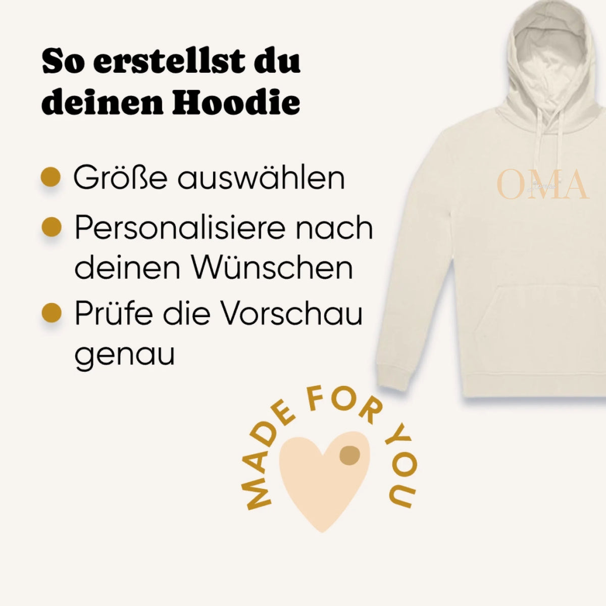 Oma Pullover personalisiert mit Namen der Enkel – Hoodie Ansicht