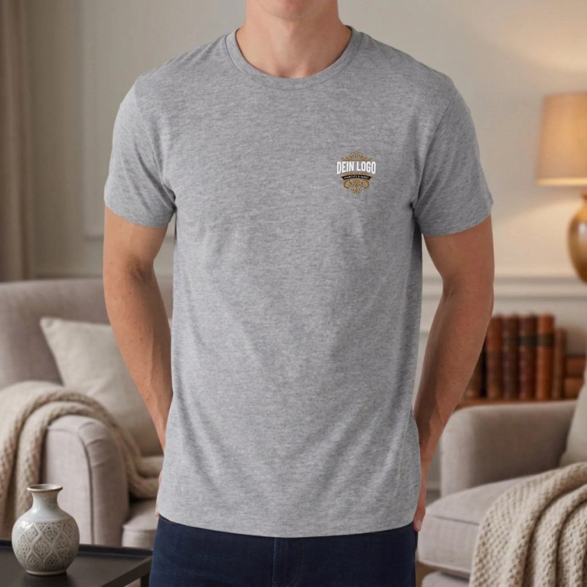 Personalisierte Firmen T-Shirts mit Logo – T-Shirt heather grey – Arbeitskleidung
