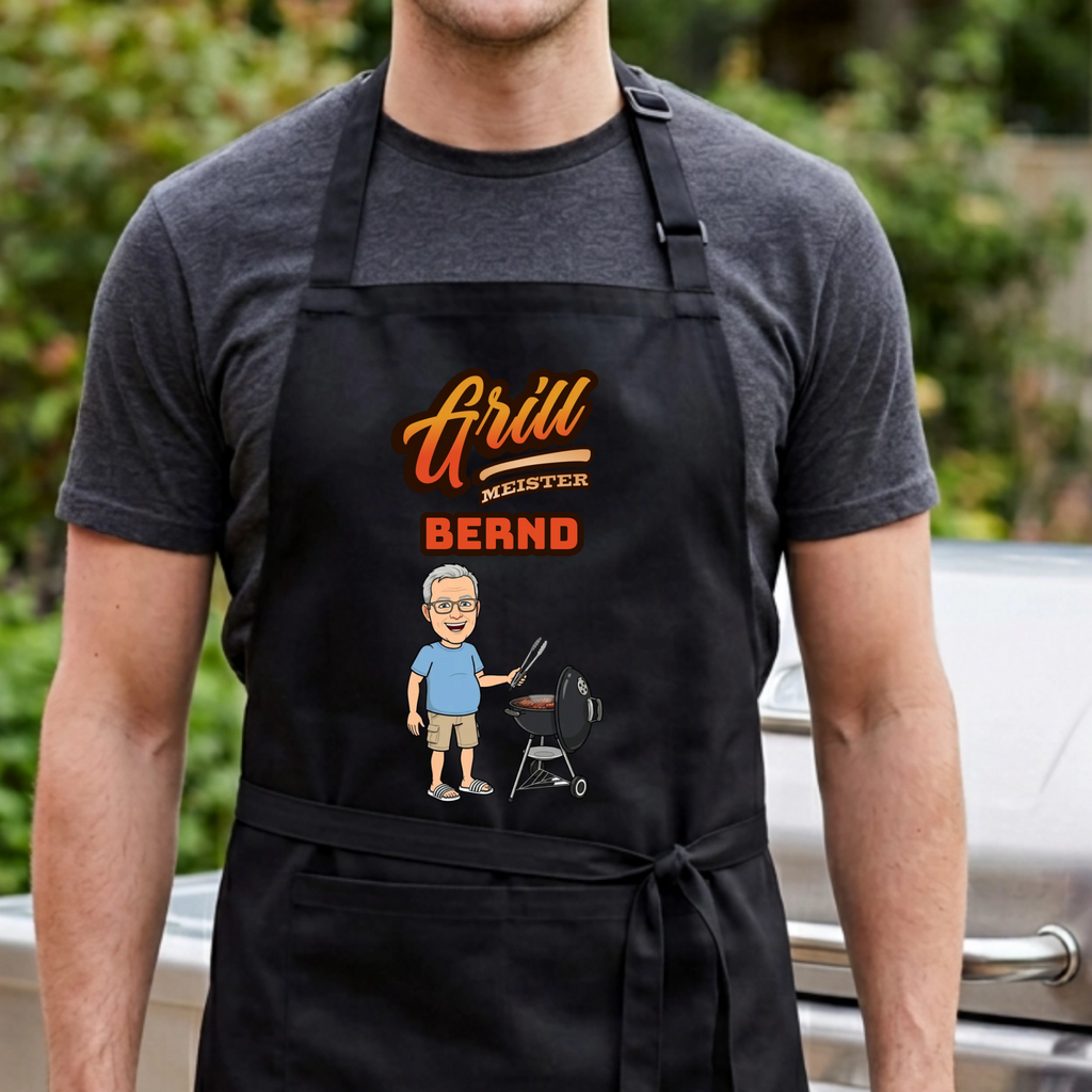 Comic Grillschürze mit Foto personalisiert
