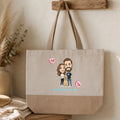 Personalisierte Tasche mit Foto im Comic Stil Big Head – Shopper – Geschenk für beste Freundin