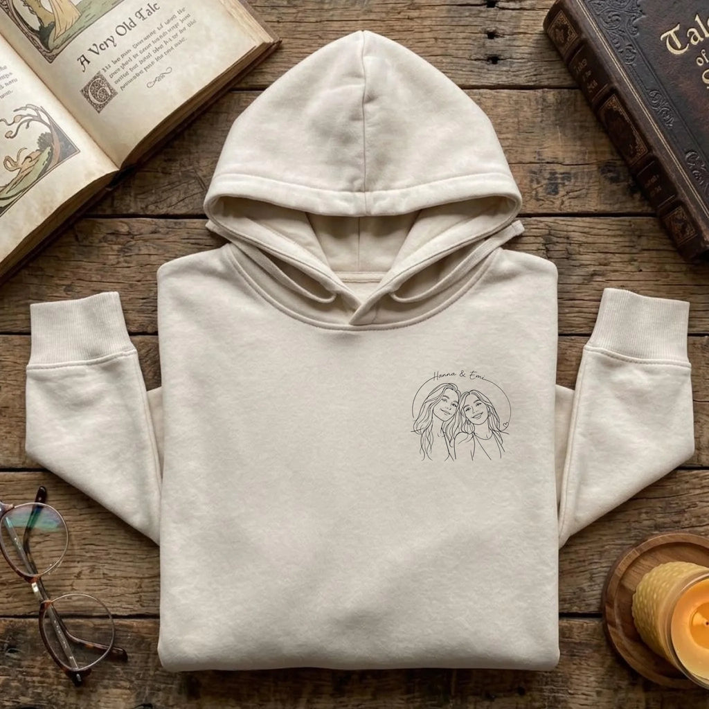 Personalisierter Lineart Pullover mit Foto – Pullover – Geschenk für Paare