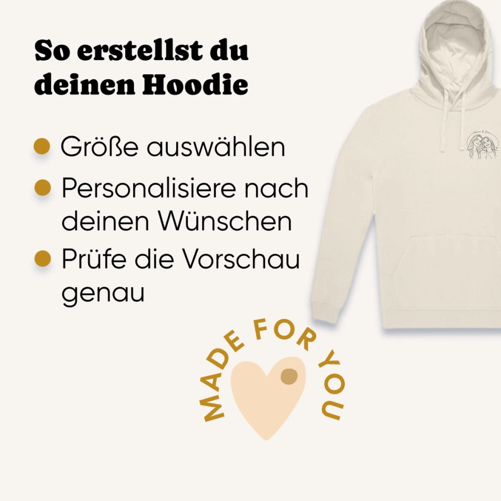 Personalisierter Lineart Pullover mit Foto – Hoodie Detail – Weihnachtsgeschenk
