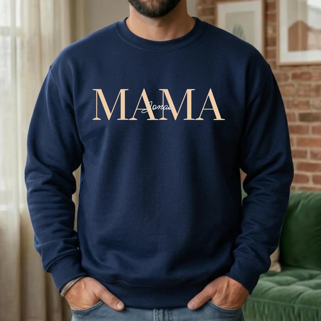 Personalisierter Mama Hoodie mit Namen der Kinder – Sweater navy – Geschenk für Mama