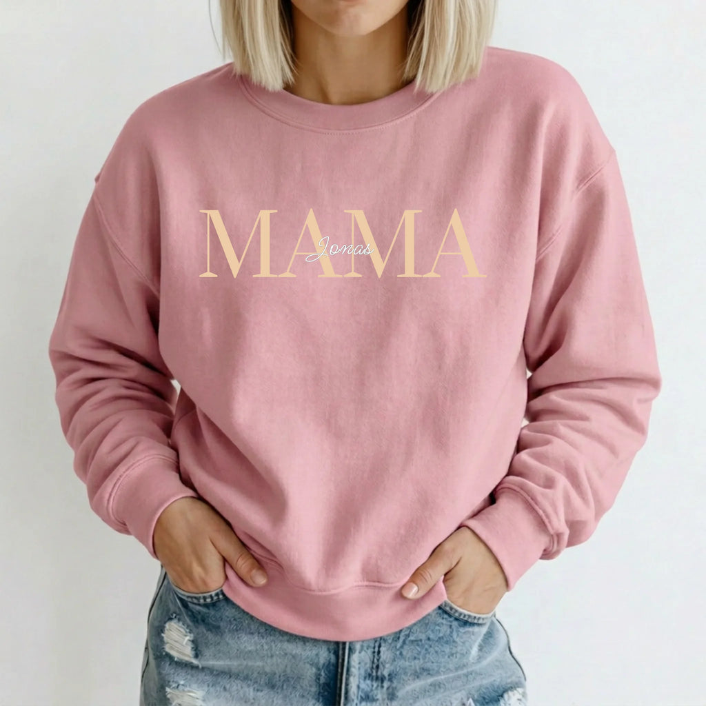 Personalisierter Mama Hoodie mit Namen der Kinder – Sweater rosa – Geschenk für Mama