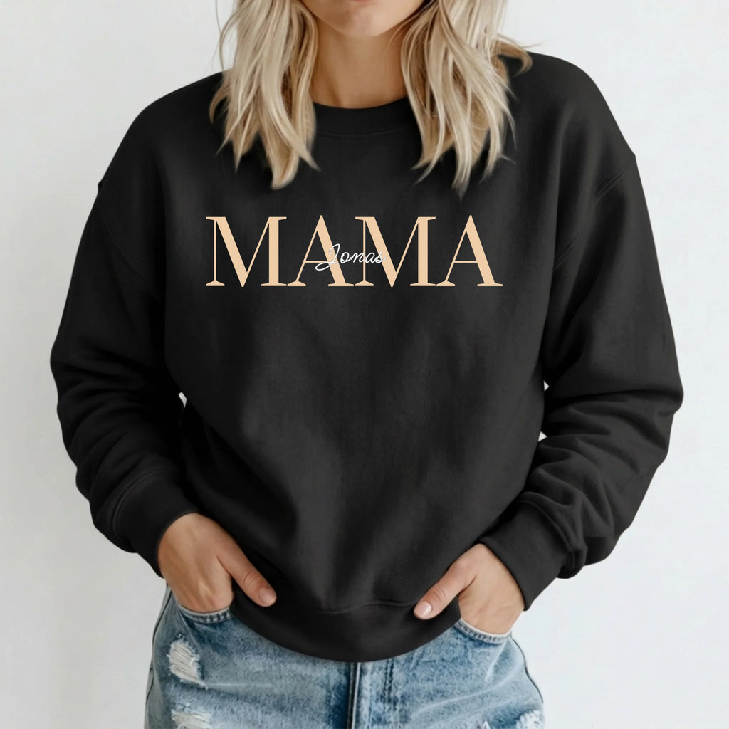 Personalisierter Mama Hoodie mit Namen der Kinder – Sweater schwarz – Weihnachtsgeschenk für Mama