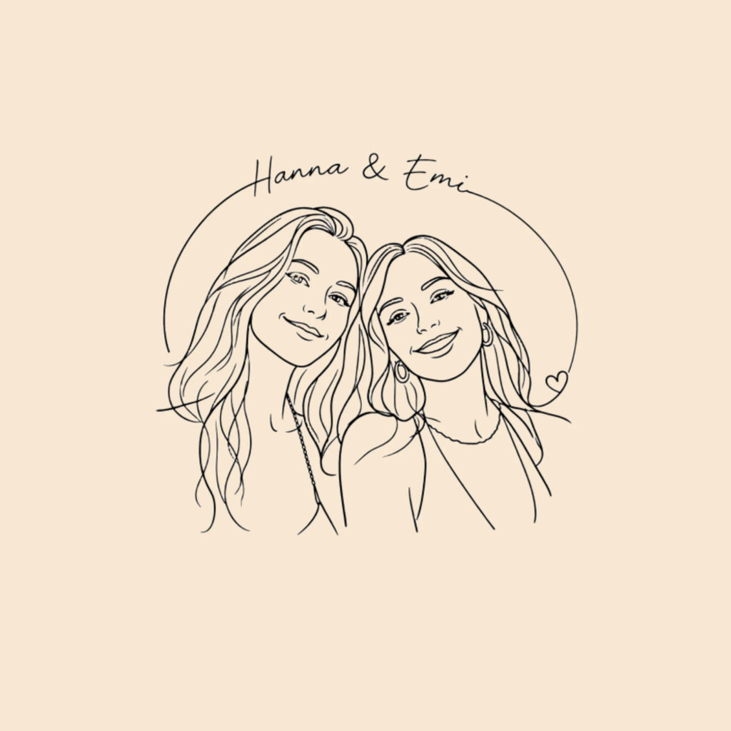 Personalisierter Shopper mit Lineart Foto und Namen – Tasche mit Jute-Boden – Geschenk für Freundin